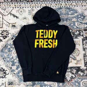 Teddy Fresh Unisex Hoodie Adult Medium Black Yellow Orange Logo Streetwear H3H3